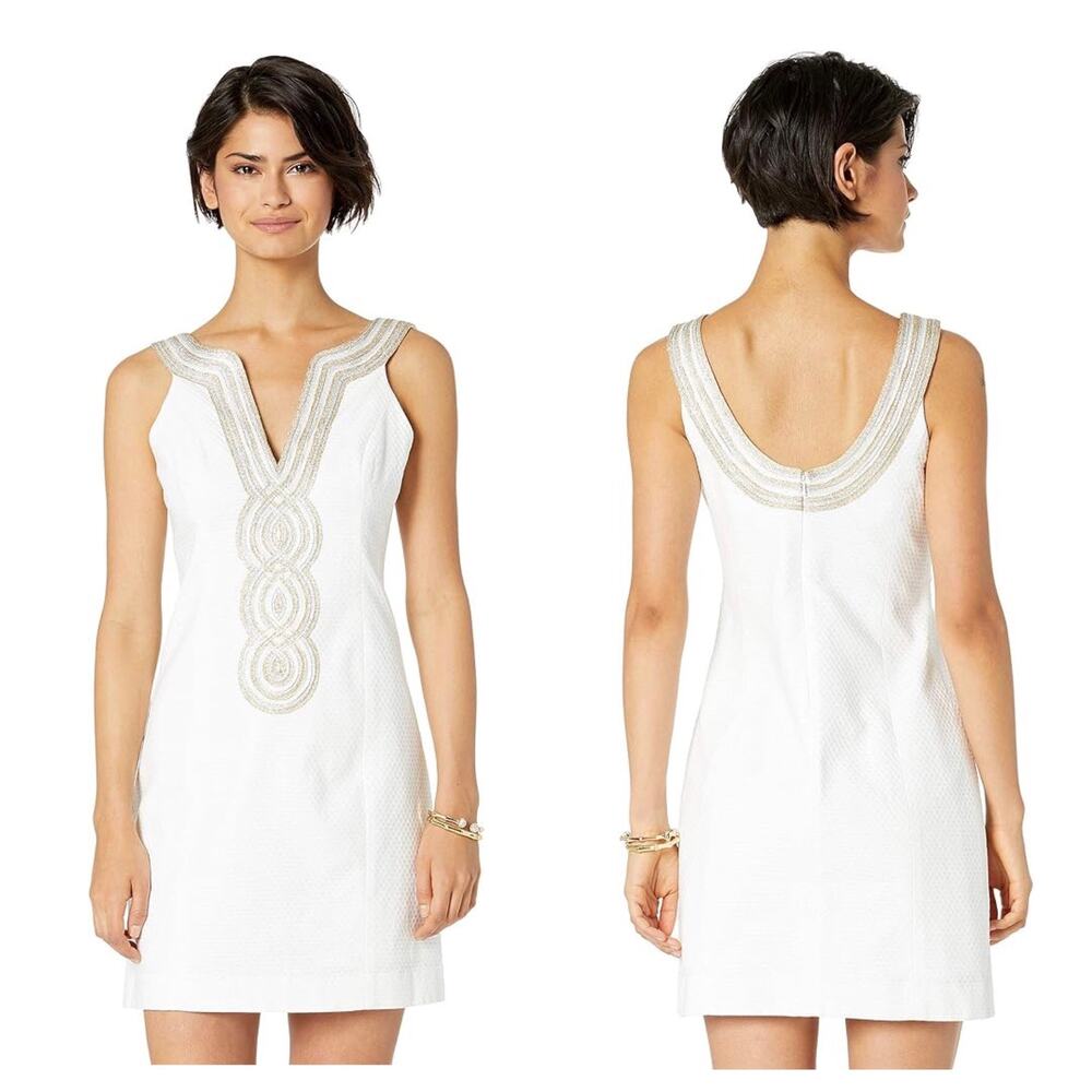 Lily Pulitzer Valli Shift Mini Dress Size 00 Resort White Preppy Quiet Luxury